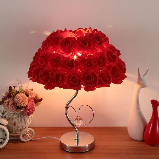 Wedding Decoration Lamp 220V Valentine's Day Gift Marriage Bedroom Bedside Desk Lamp Creative Roses Flower Light
