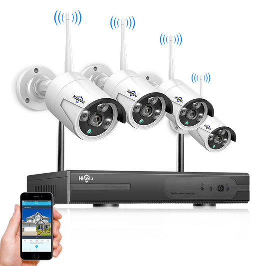 Home wireless kit 4-channel 3 million pixel wireless monitoring surveillance camera kit
