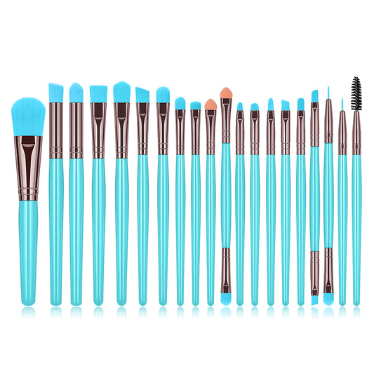 20pc Fluorescent Color Makeup Brush Set Blush Brush Powder Brush Eye Shadow Brush Lip Brush Mascara Brush