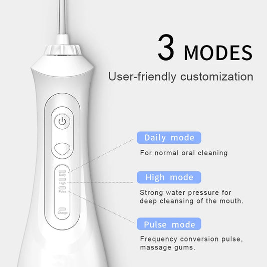 Portable Water Flosser USB Rechargeable 3 Modes IPX7 200ML Water for Cleaning Teeth SG833 Oral Dental Irrigator
