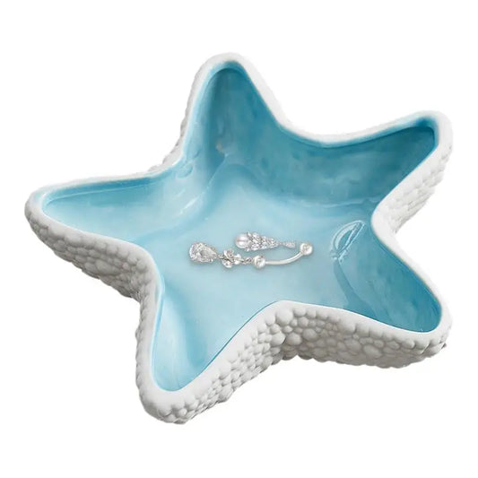 Earring Tray Ceramic Jewelry Storage Tray Jewelry Display Panel Bedhead Tray Conch/ Five-pointed Star/ Shell Storage Tray