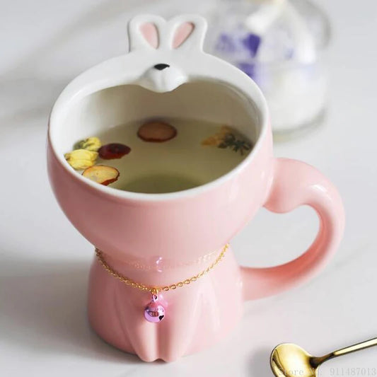 1pc Creative 350ml Cartoon Lovely Cat Shaped Ceramic Mug With Lid Handle Female Gift Household Items Tea Milk Coffee Water Cup
