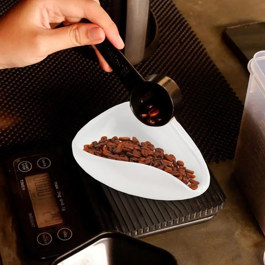 Coffee Beans Dosing Tray Ceramic Dosing Scoop And Cup With Non-Slip Base Coffee Bean Spoon Shovel Coffee Beans And Tea Accessory
