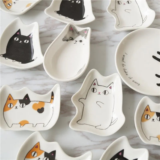 Ceramic Cat Oil Dish Plate Decoration Creative Home 1pc Animal Incense Tray Thread Rack Incense Tray