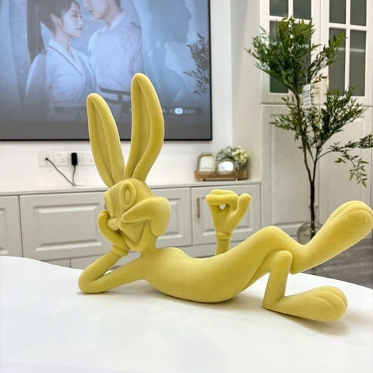 Modern Minimalist Cartoon Bugs Bunny Resin Handicraft Ornaments, Porch Living Room TV Cabinet Bedroom Desktop Home Decorations