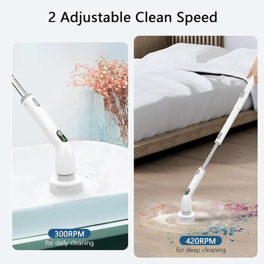 Electric Spin Scrubber, 2024 New Full-Body IPX7 Waterproof Shower Scrubber with 4 Replaceable Scrubber Heads, Adjustable